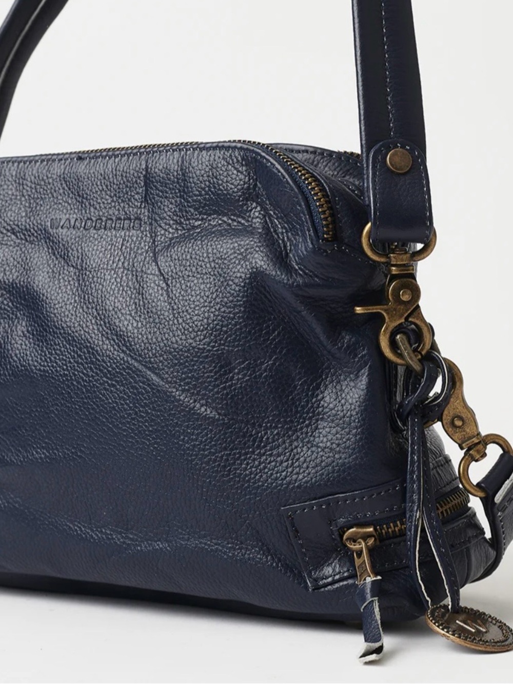 Wanderers Travel Co The Manhattan Crossbody in French Navy - Picture 3 of 10